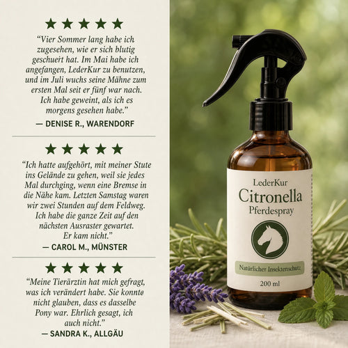 LederKur Citronella Pferdespray — Insektenschutz für Pferde & Ponys