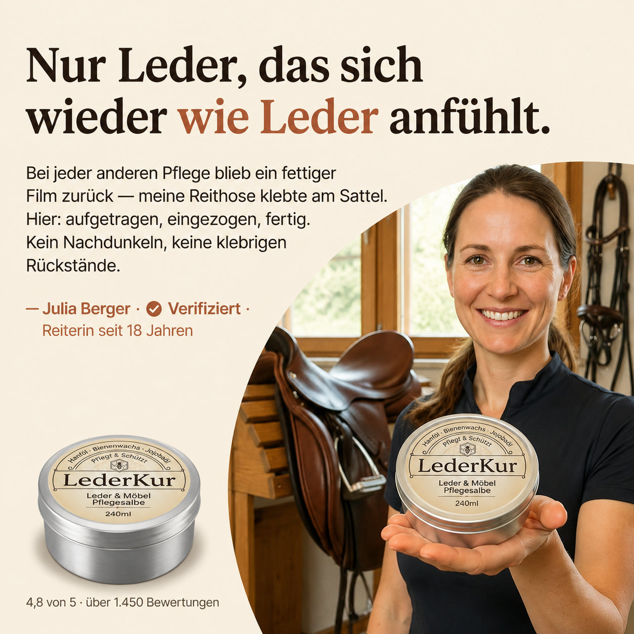LederKur — Die alte Sattler-Salbe für Leder